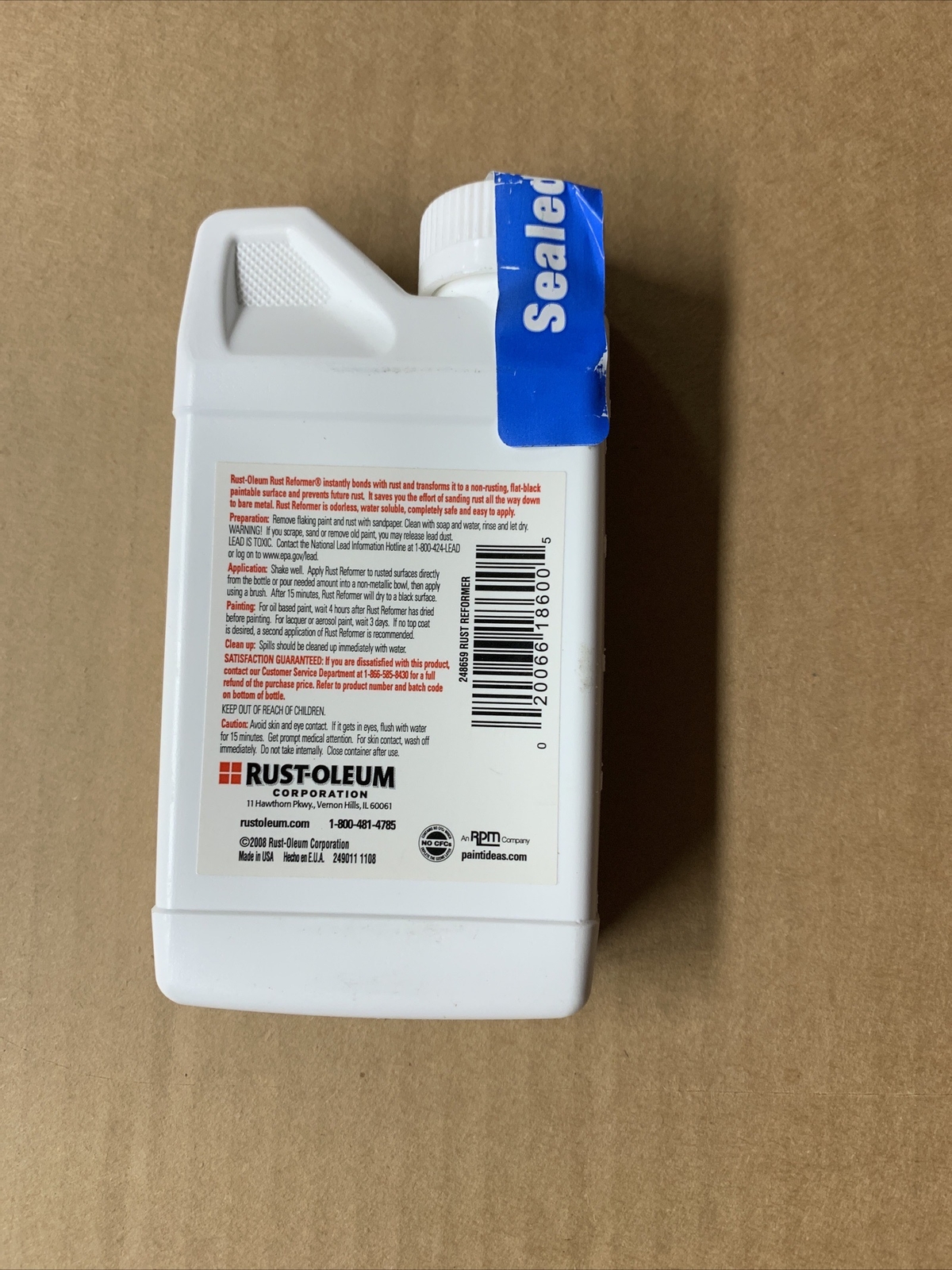 Rust Oleum Automotive 248659 8Ounce Rust Reformer Bottle Black Oil Paint Instant