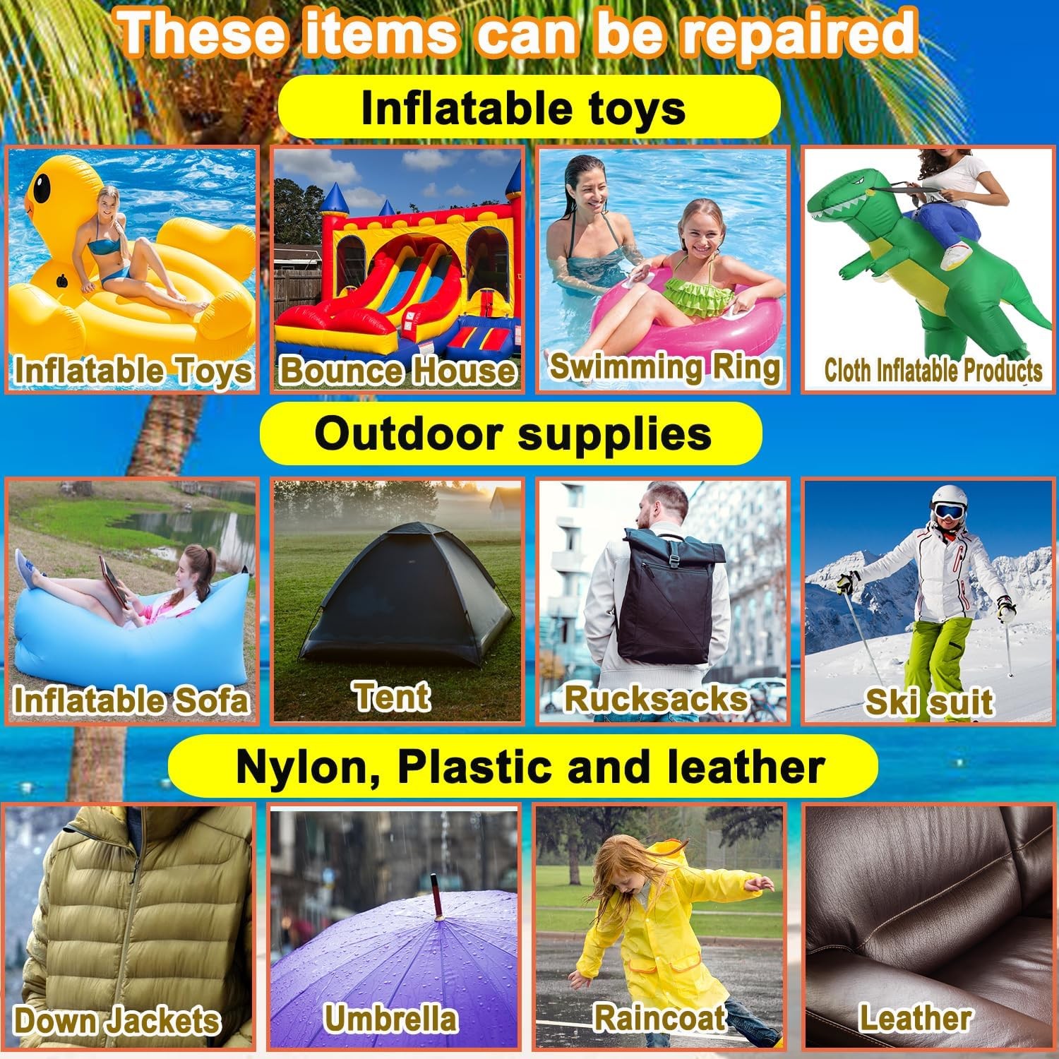 6PCS Inflatable Patch Repair Kit Self-Adhesive, Waterproof TPU Pool Repair…