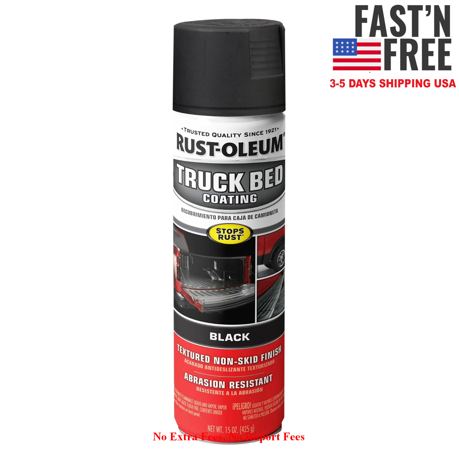 (3 pack) Black, Rust-Oleum Automotive Truck Bed Coating Spray Paint-248914, 15oz