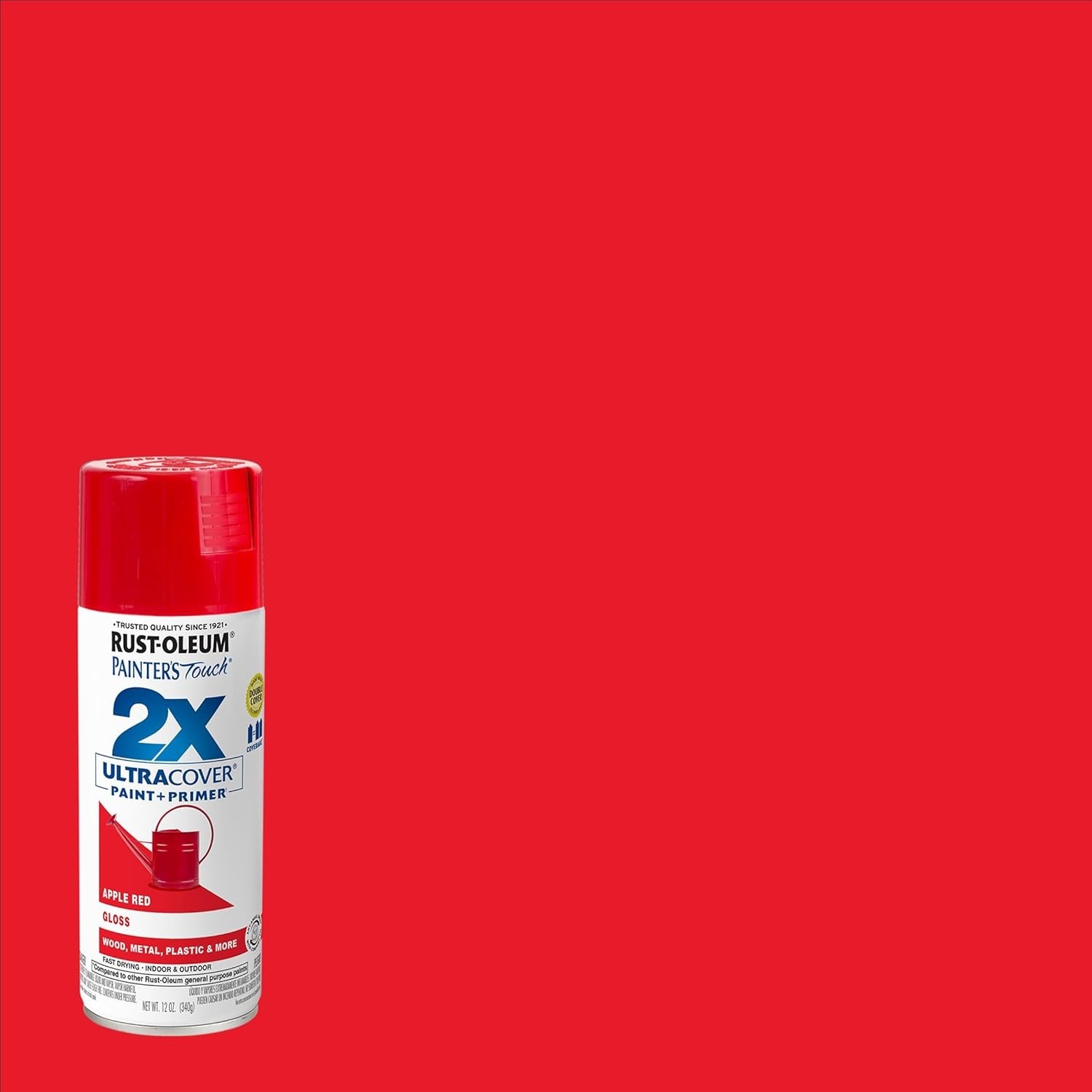 Rust-Oleum 249124 Painter’s Touch 2X Gloss Apple Red Spray Paint, 12 oz Can