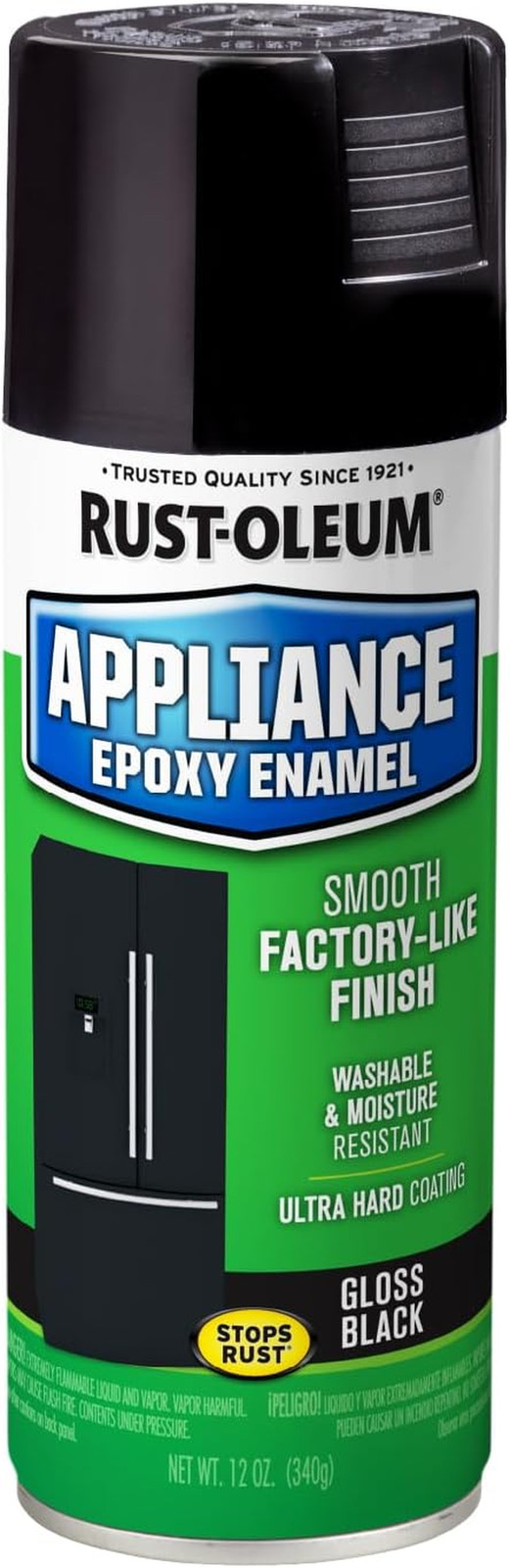 Rust-Oleum 7886830 Specialty Appliance Epoxy Spray Paint, 12 Oz, Black