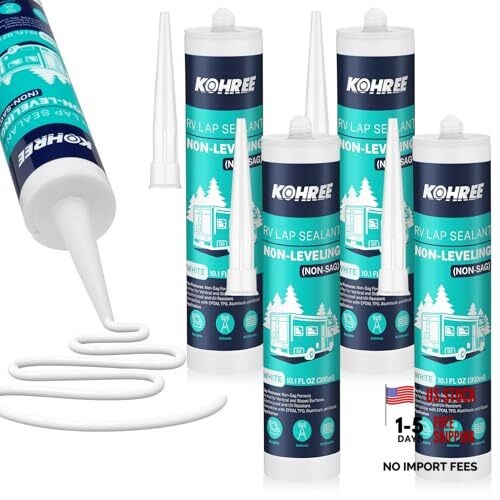 Non-Leveling RV Roof Sealant 4 Pack, Non Sag Lap Sealant for RV Roofs White,