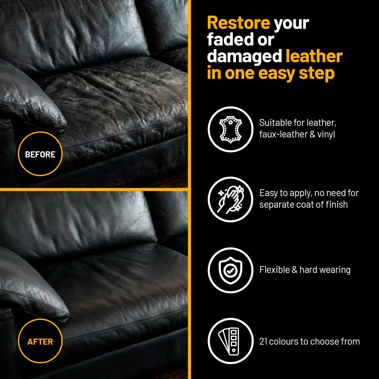 ALL IN ONE Leather Colourant to Repair, Recolour, Dye and Paint All Leather