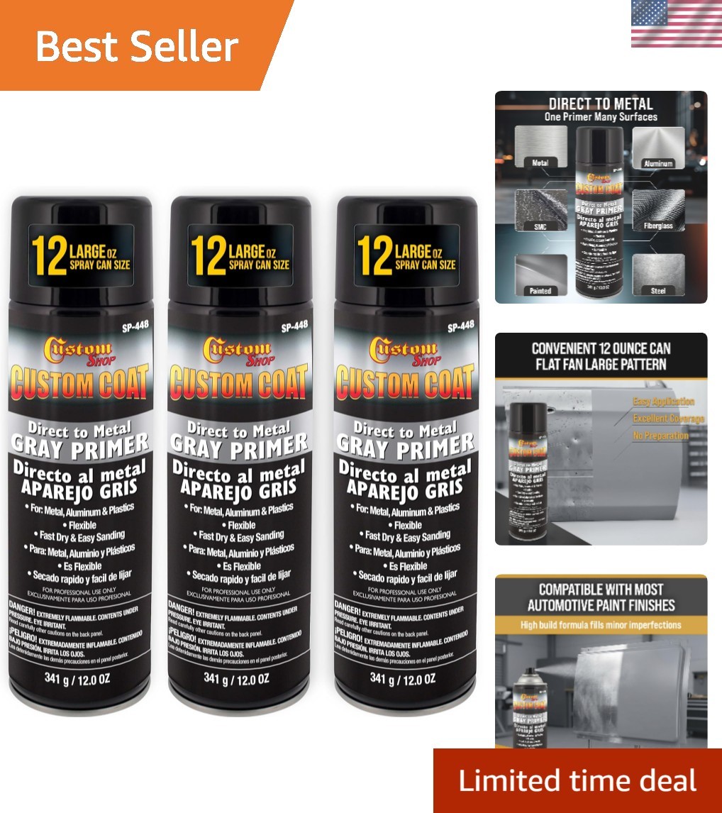 Versatile 1K High Build Automotive Primer – 12 Oz Spray – Perfect Smooth Finish