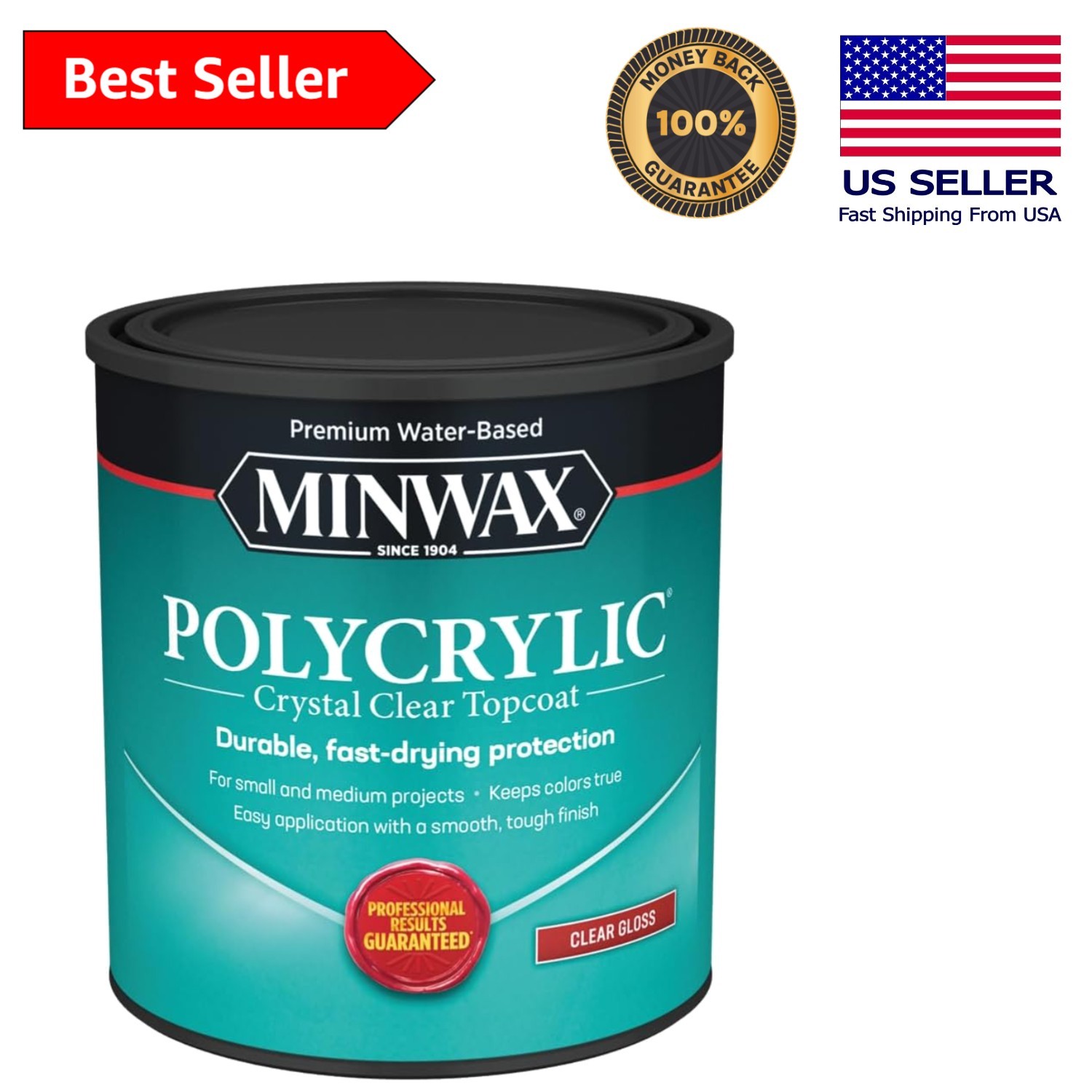 Clear Polycrylic Finish Gloss – Water-Based Protective Wood Coating