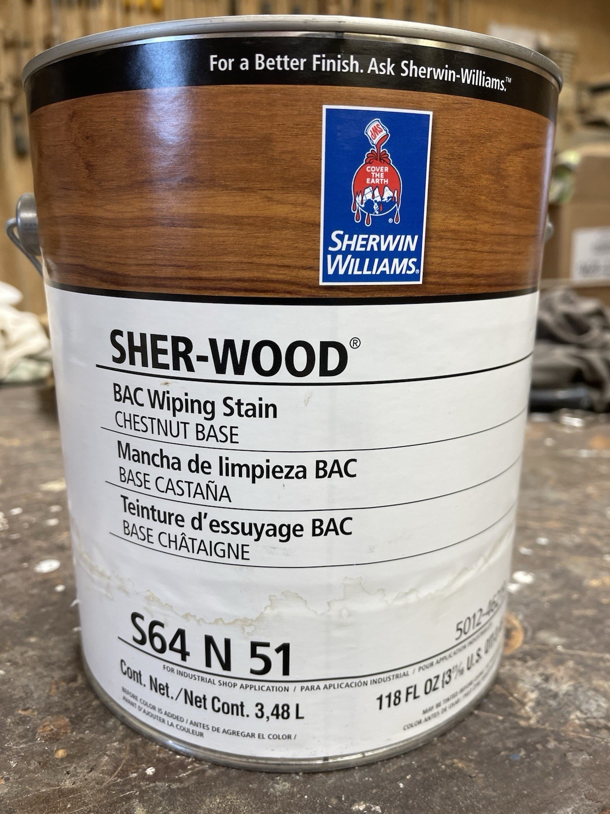 Sherwin Wlliams Sher-Wood BAC Wiping Stain / Gallon/ Custom English Chestnut