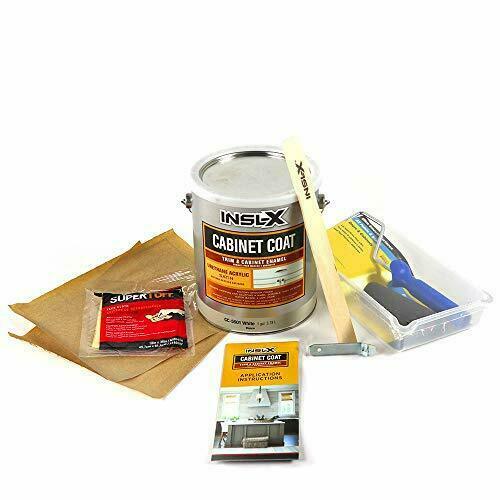 Cabinet Coat Enamel Satin Sheen Paint 1 Gallon Kit White INSL-X CC5501099-1K