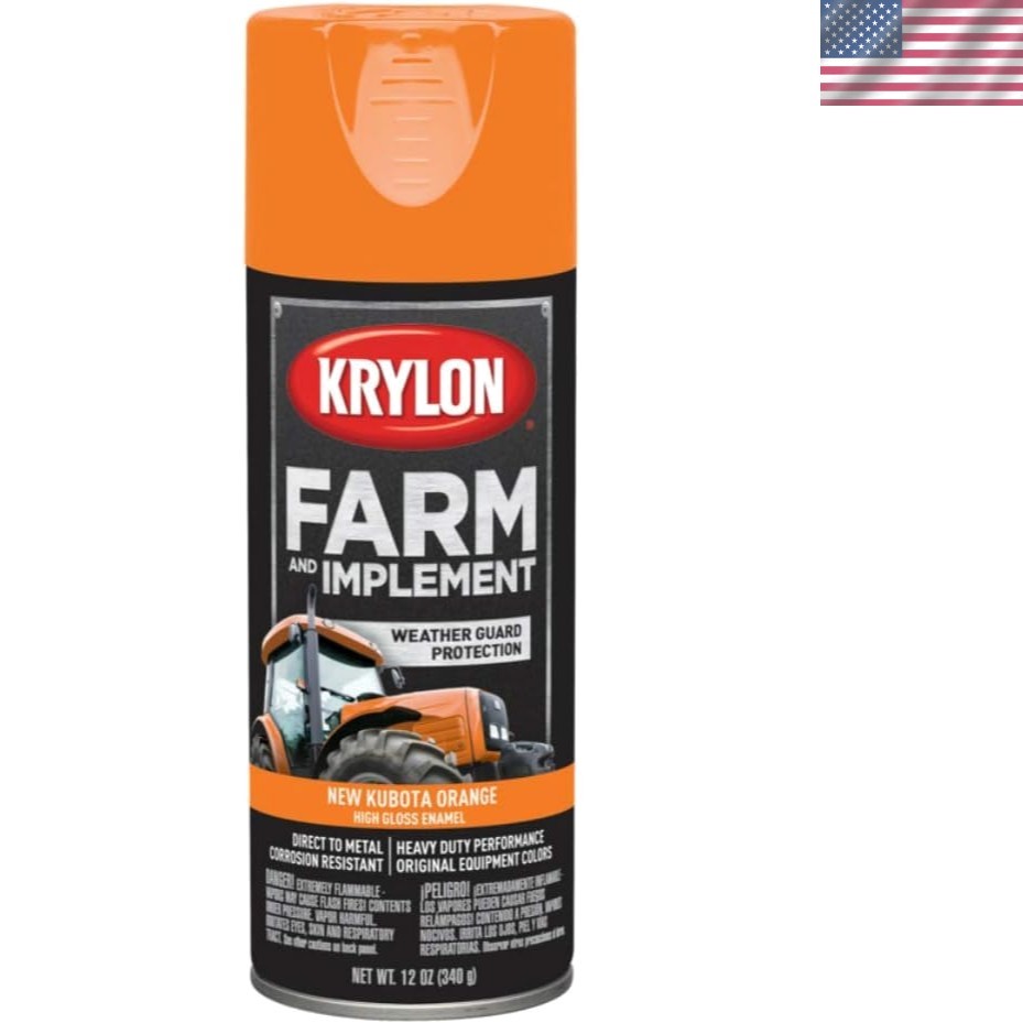 K0008 Farm & Implement Spray Paint, High Gloss, New Kubota Orange, 12 oz340 g…