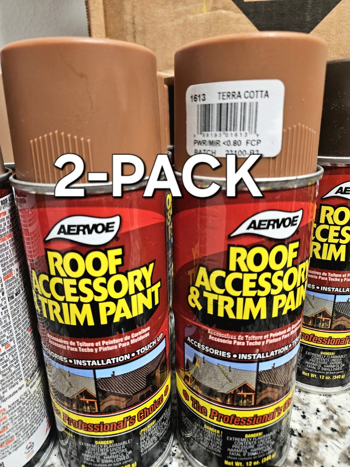 2 PACK Aervoe 1613 12-Oz Fast-Drying Terra Cota Roof Accessory & Tile Trim Paint