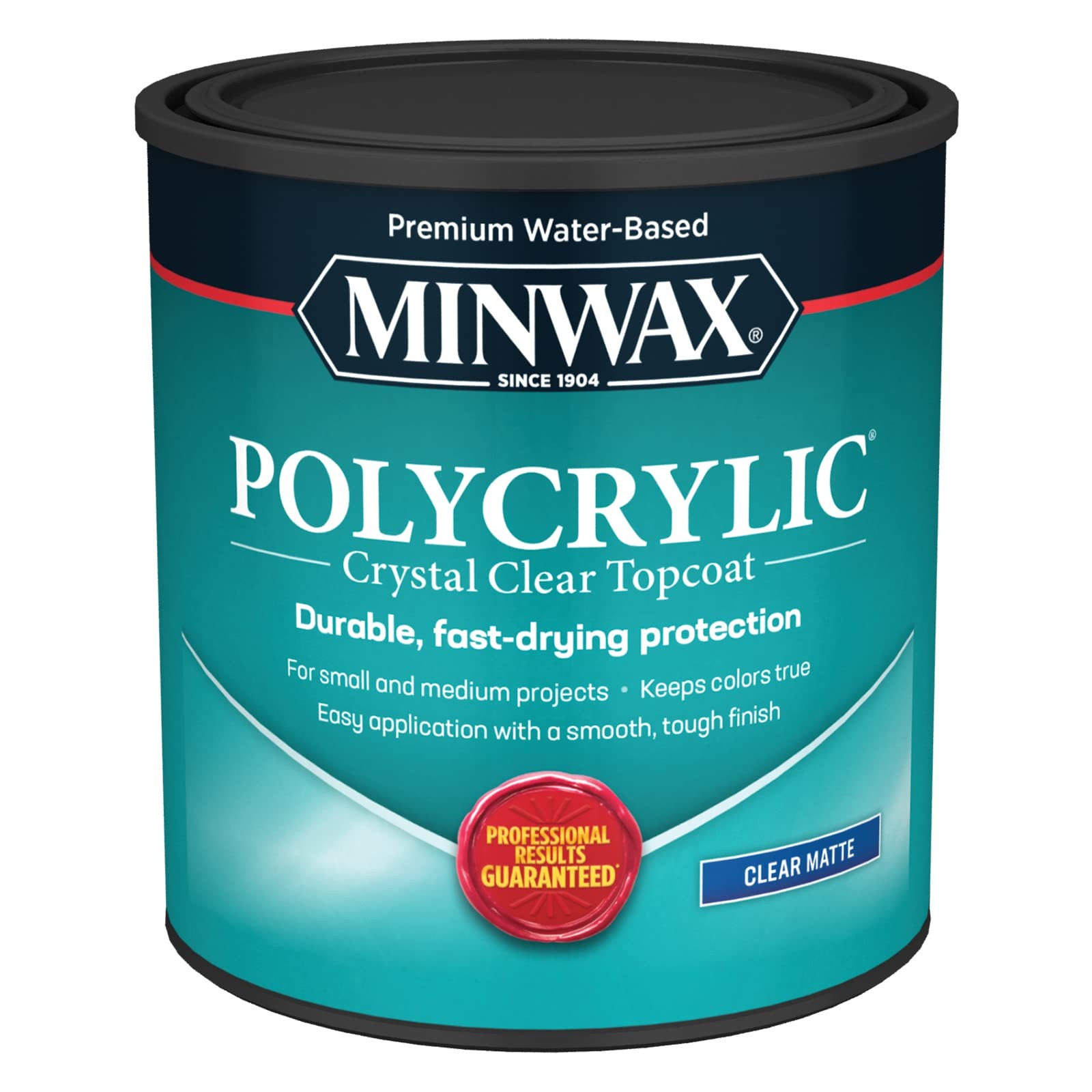 Minwax 622224444 Polycrylic Protective Wood Finish, 32 fl oz, Clear Matte
