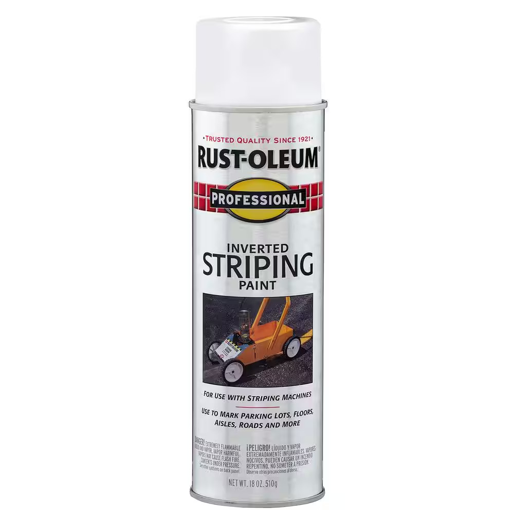 18 Ounce Flat White Exterior Inverted Striping Spray Paint (6-Pack)