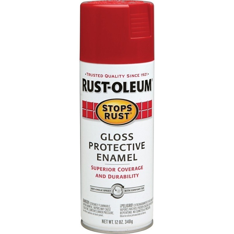 Rust-Oleum 7763830 Rust Preventative Spray Paint, Gloss, Carnival Red, 12 oz, Ca