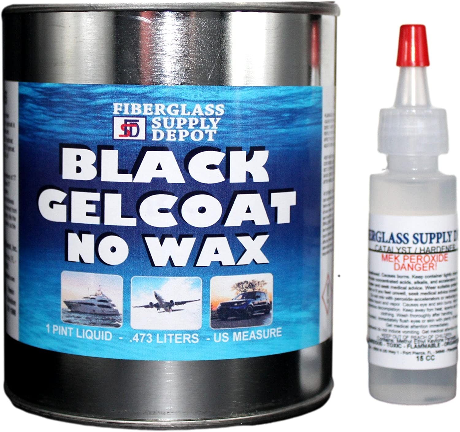 Black Gelcoat no Wax (Pint) & MEKP (15cc)