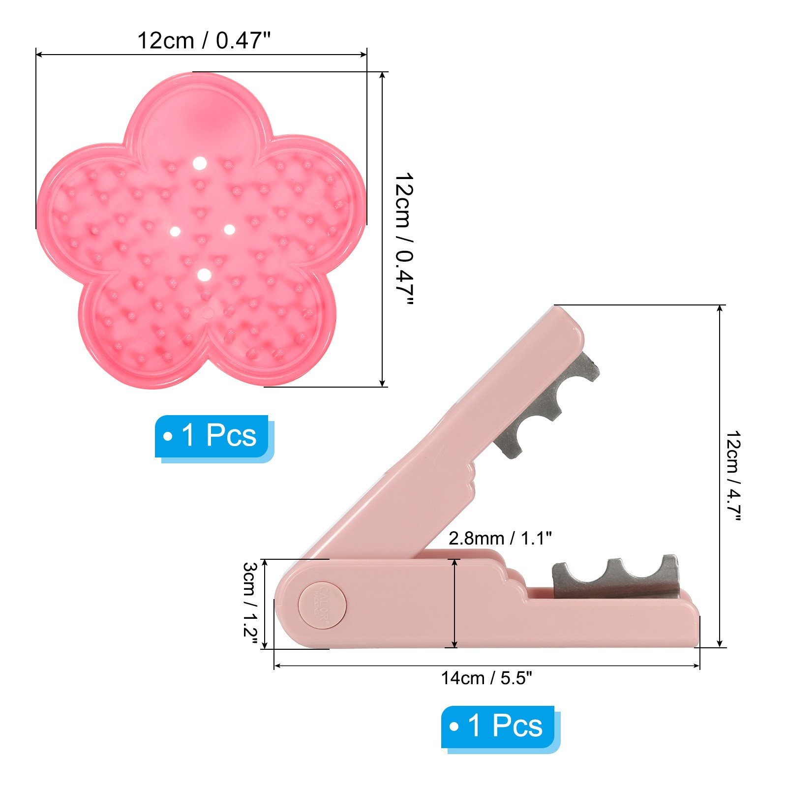 2pcs Rose Stem Leaf Thorn Stripper Remover Tool Stripper Kit Pink