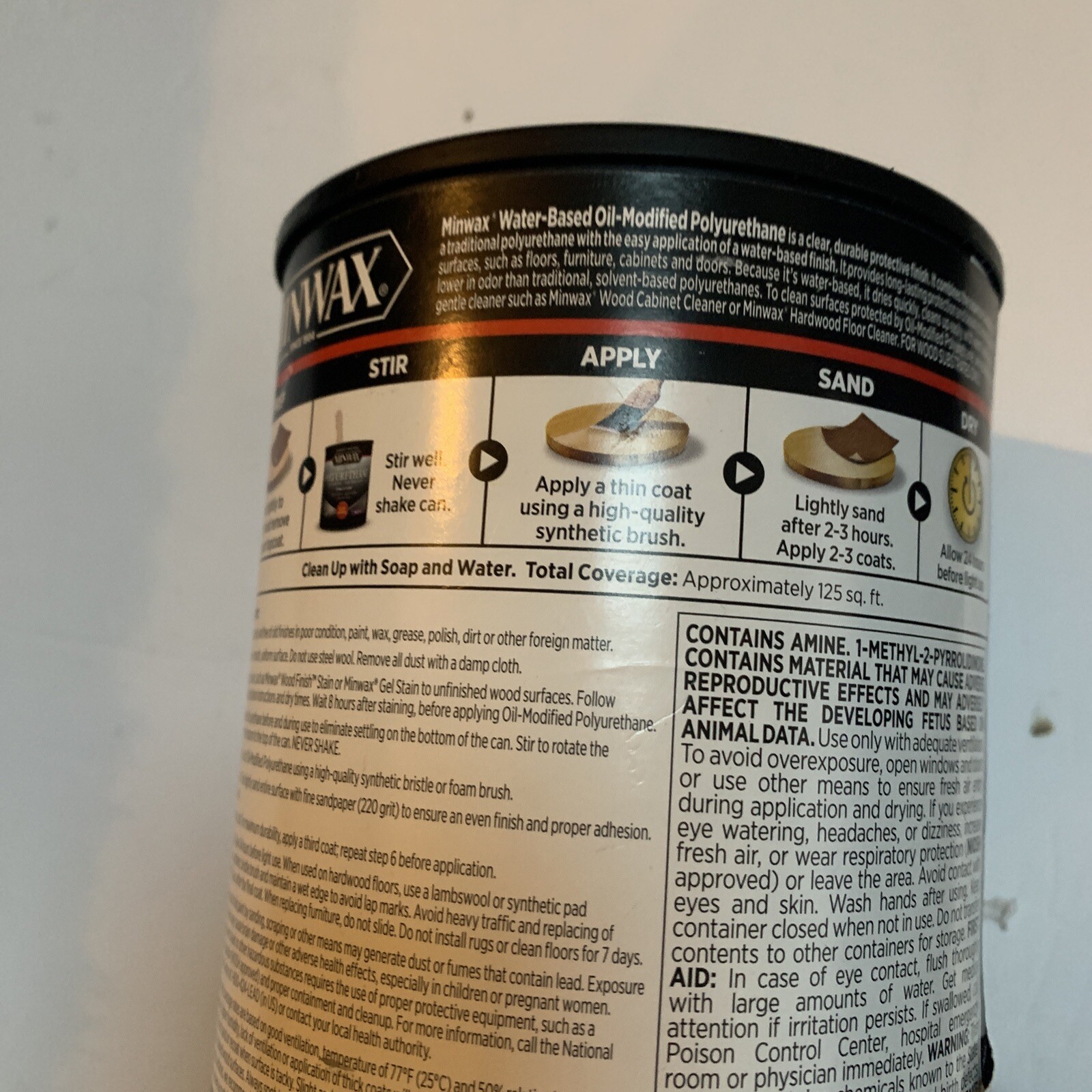 Minwax Water Based, Oil-Modified Polyurethane Protective Wood Finish, Clear S…