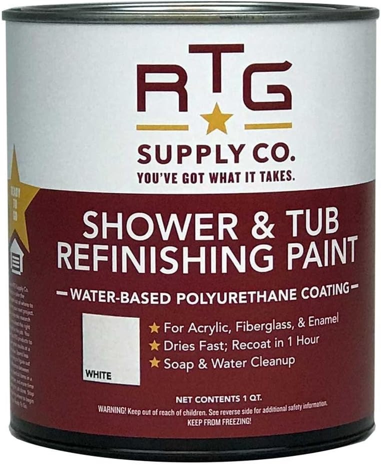 RTG Shower & Tub Refinishing Paint (White) 32 Fl Oz (Pack of 1), White