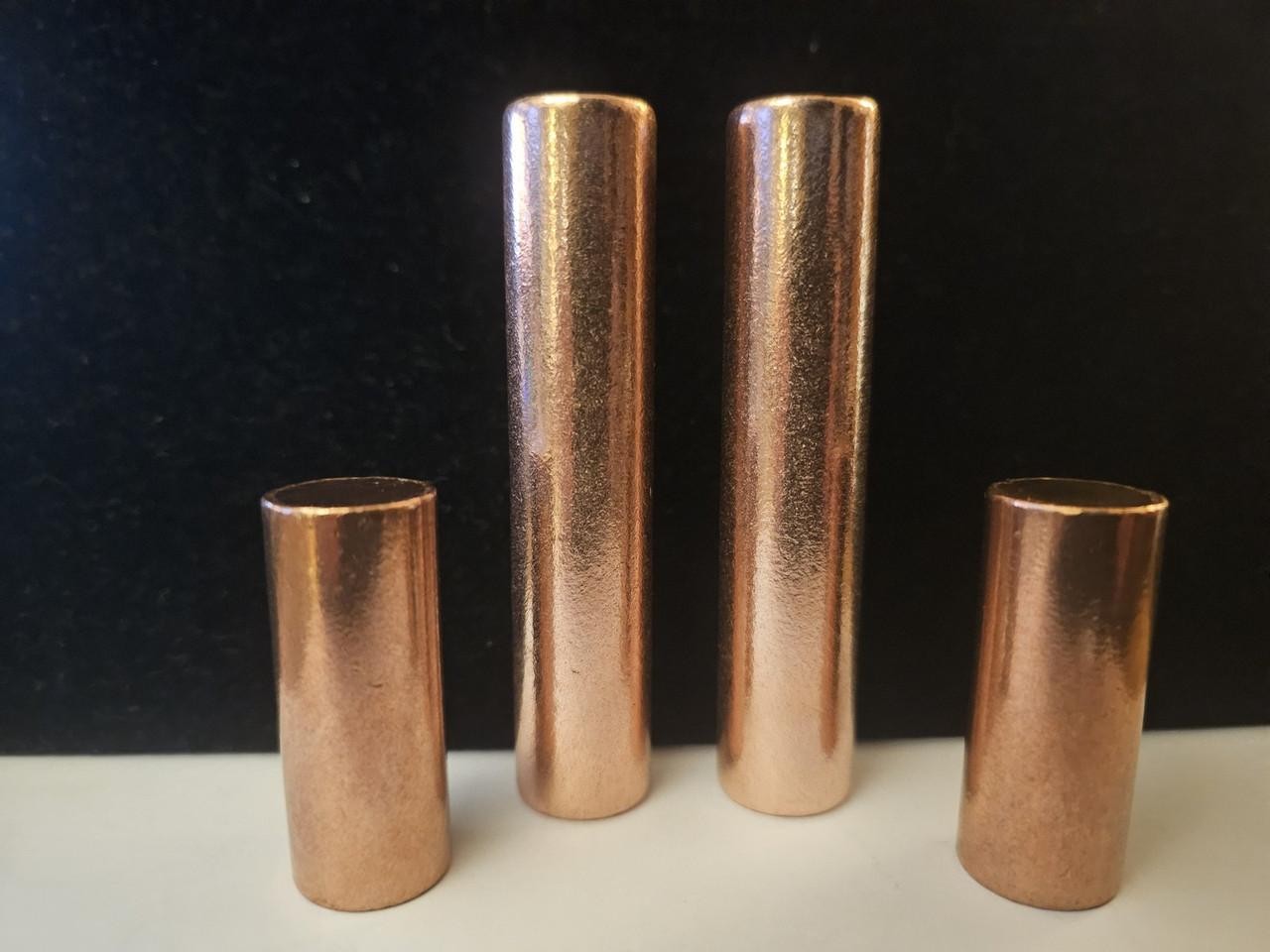 1 pair of 3.75 Inch Solid Copper Cylinder Harmonizers – High Polish Finish