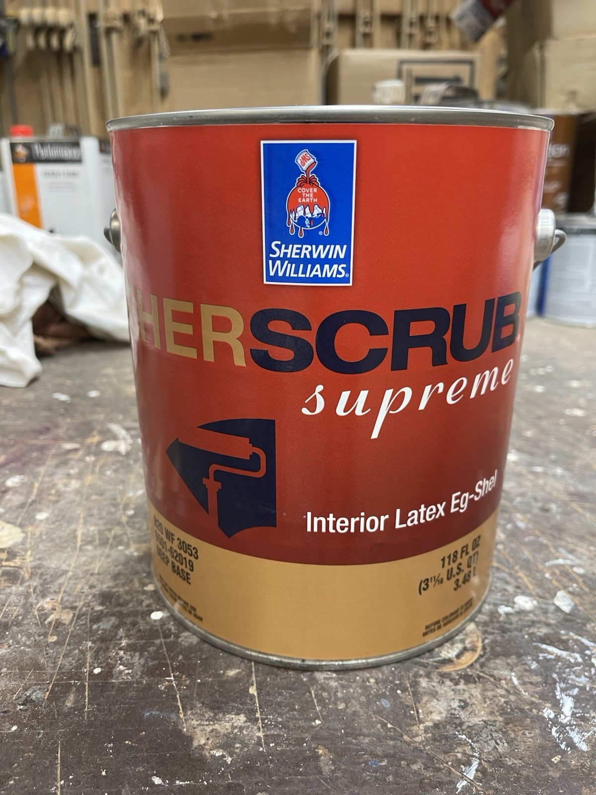 1 Gal. Sherwin Williams SherScrub Supreme Interior Latex Eg-Shel Paint/Deep Base