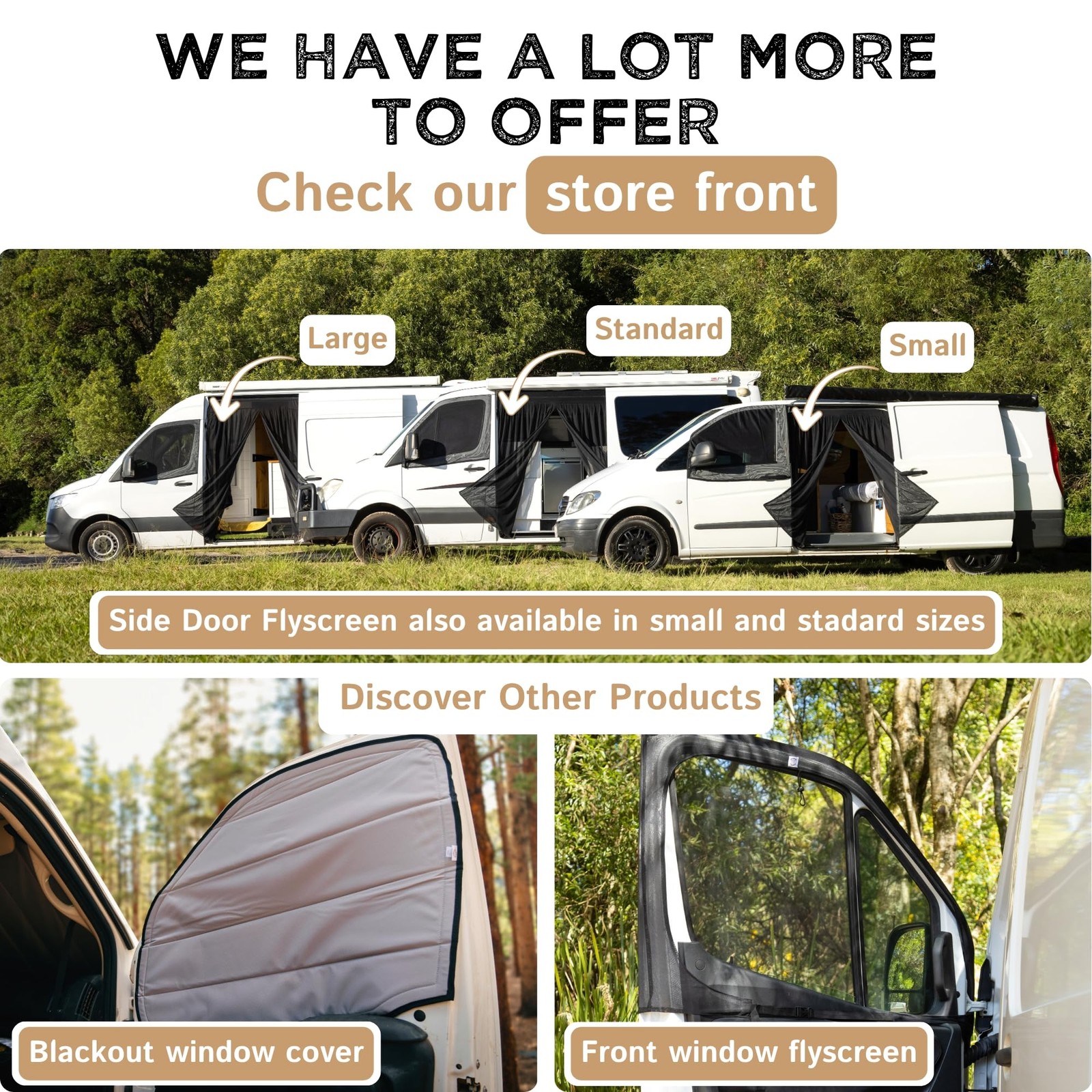 Living In A Bubble Van Bug Screen For Mercedes-Benz Sprinter Mid/High Roof And