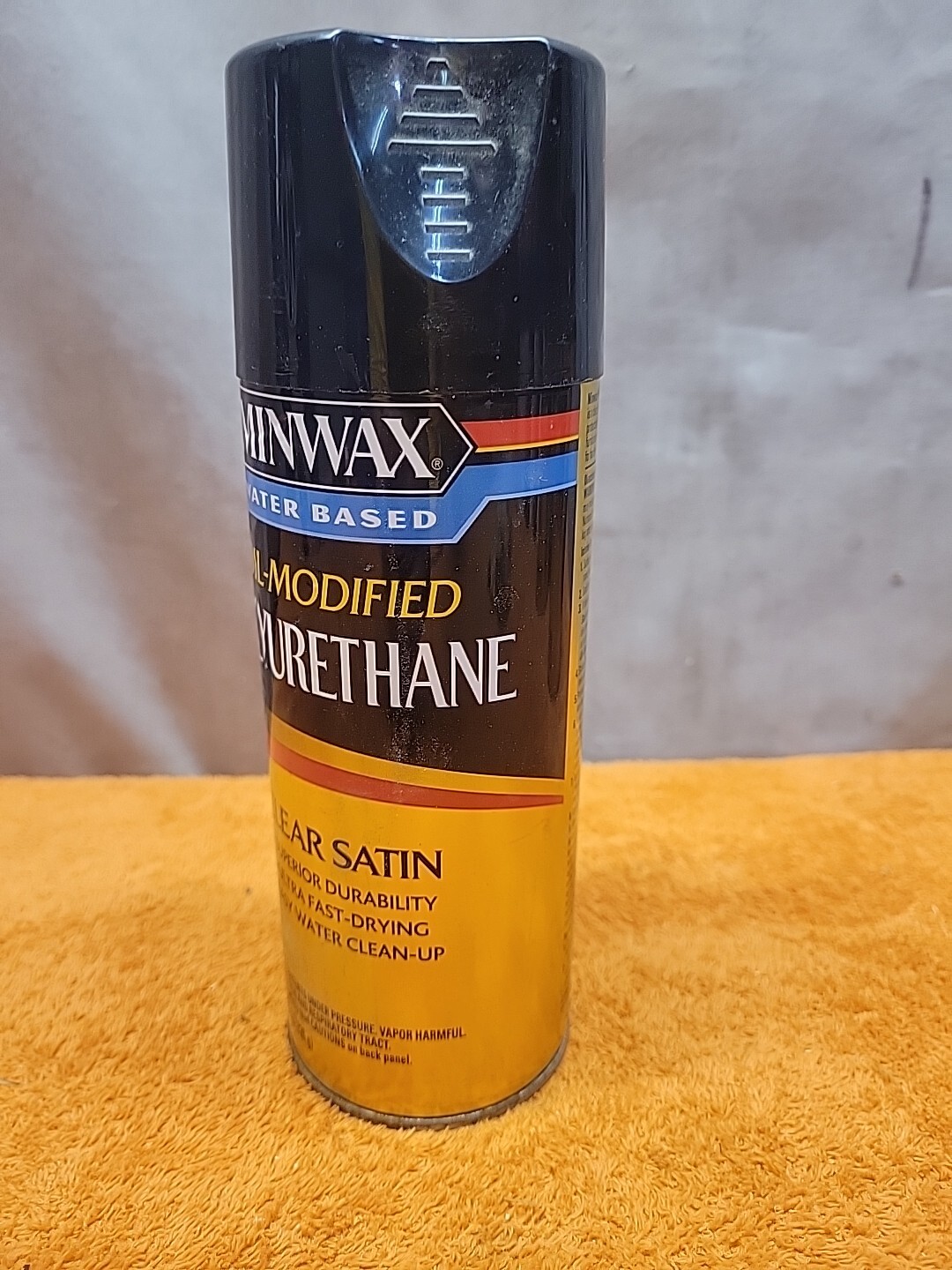 L•Minwax Water Based Oil-Modified Polyurethane Clear Satin Spray 11.5oz Can NOS