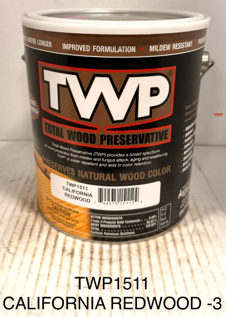 TWP 1511 California Redwood Low Voc Preserv Stain gal DENTED CAN