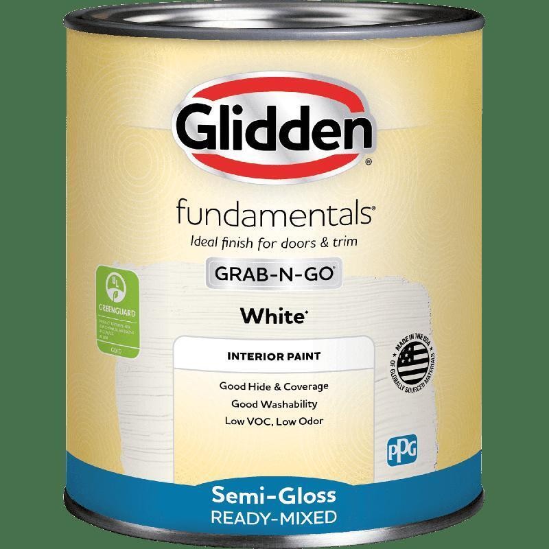 Fundamentals Interior Paint White Semi-Gloss Good Hide & Coverage 1 Quart