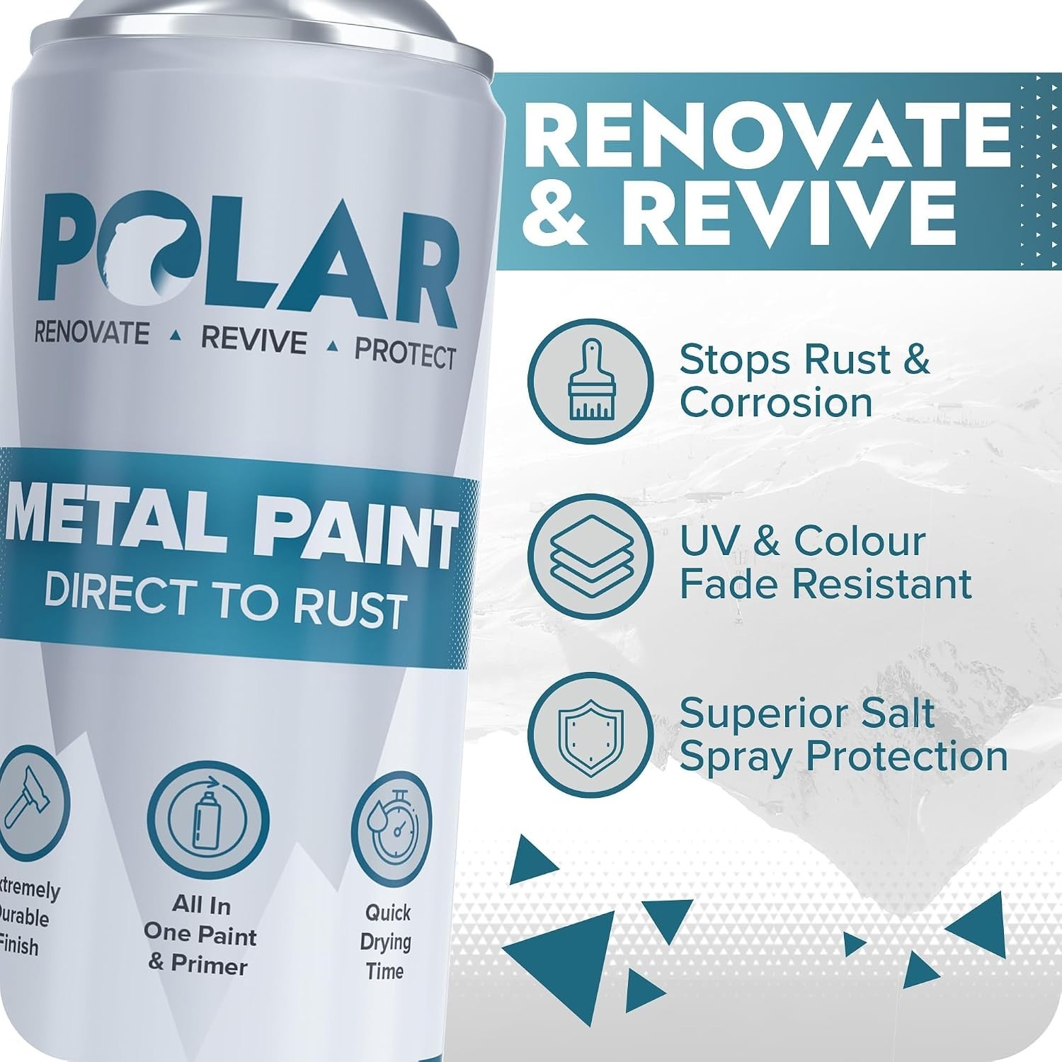 Matte Black Direct to Rust Spray: 6×13.5oz Metal Wood Plastic Protection