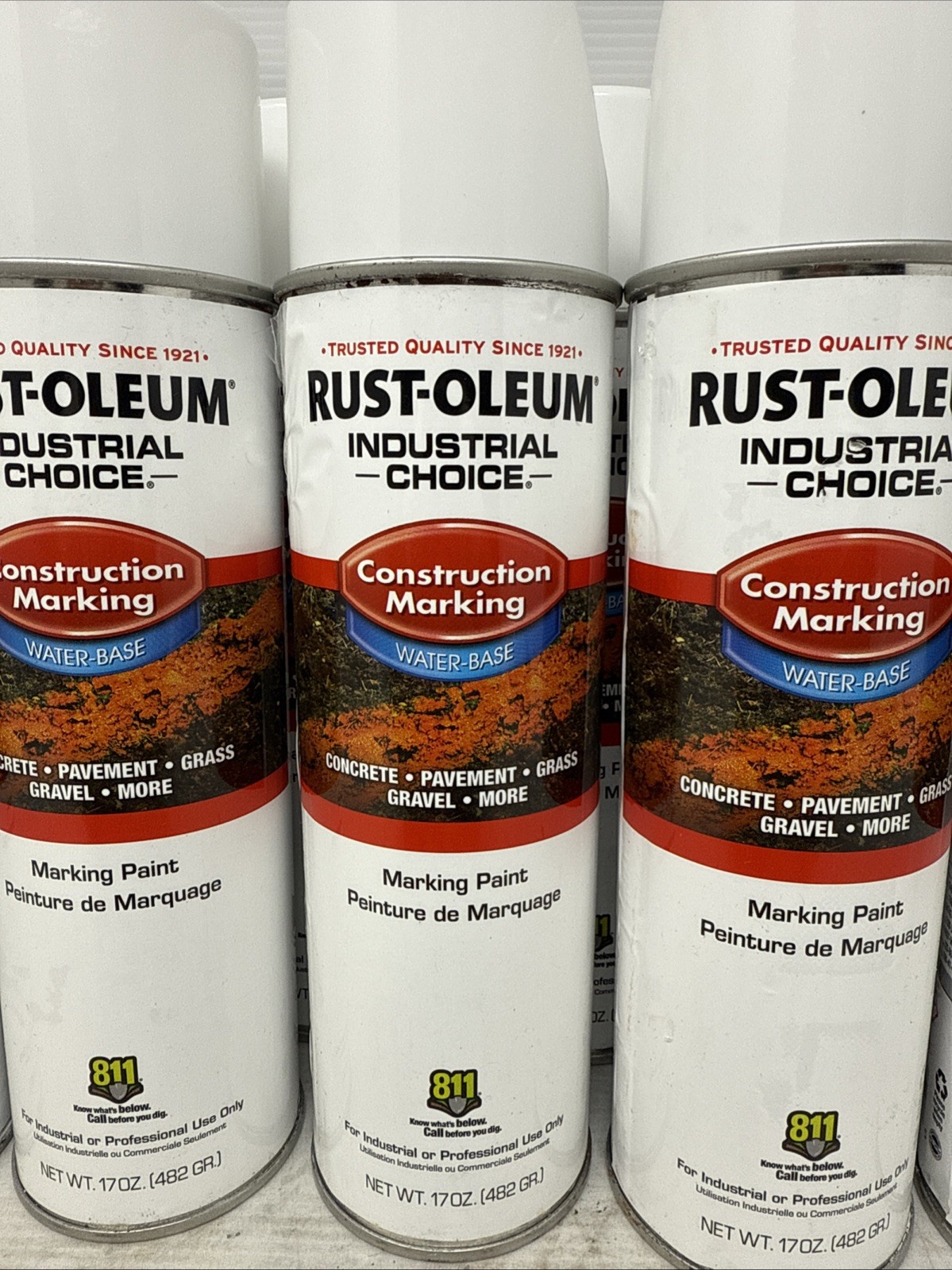 10 – Rust-Oleum 264692 17-Oz Water-Based Construction Marking Spray Paint, White