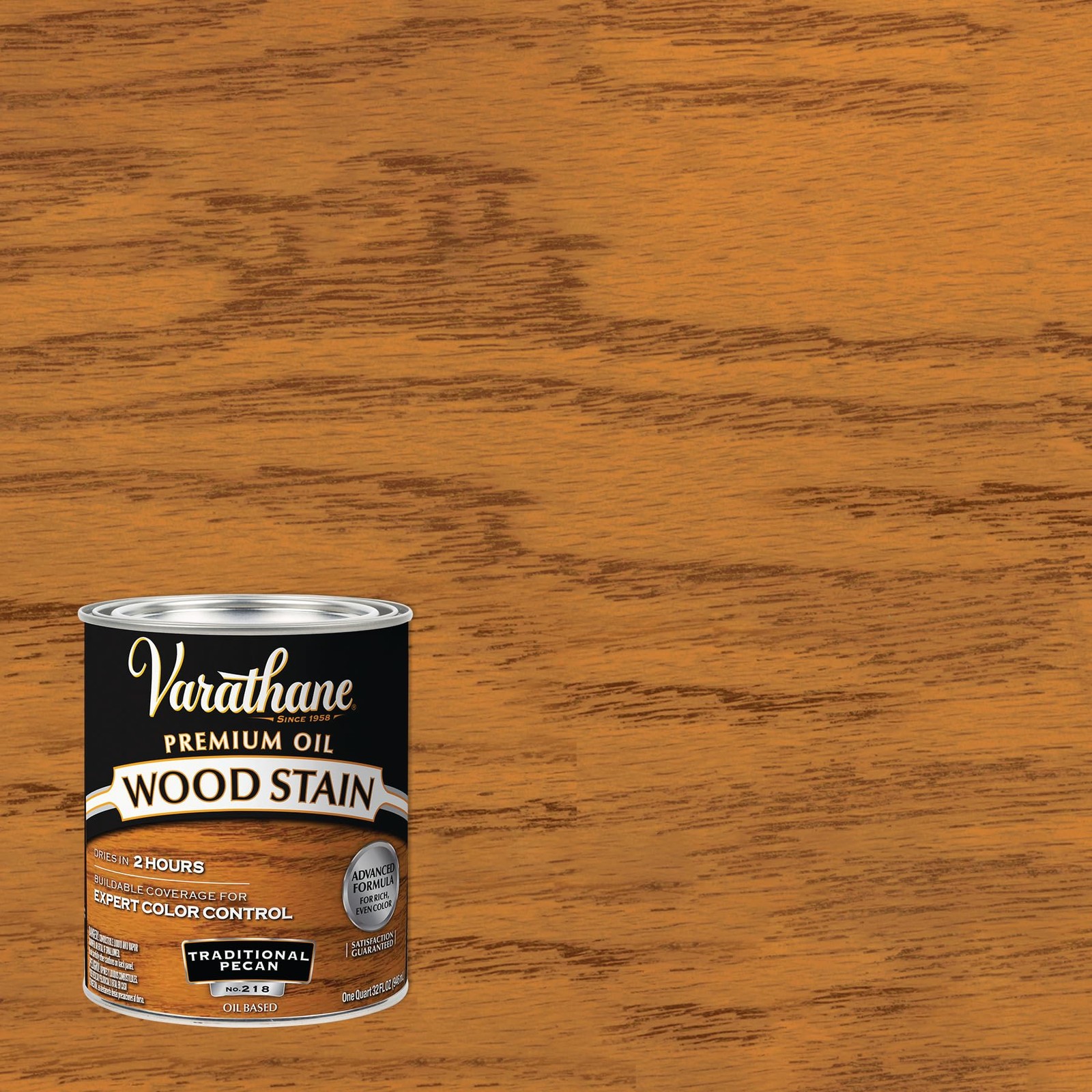 Varathane Premium Wood Stain Quart Traditional Pecan Natural Color Interior Use