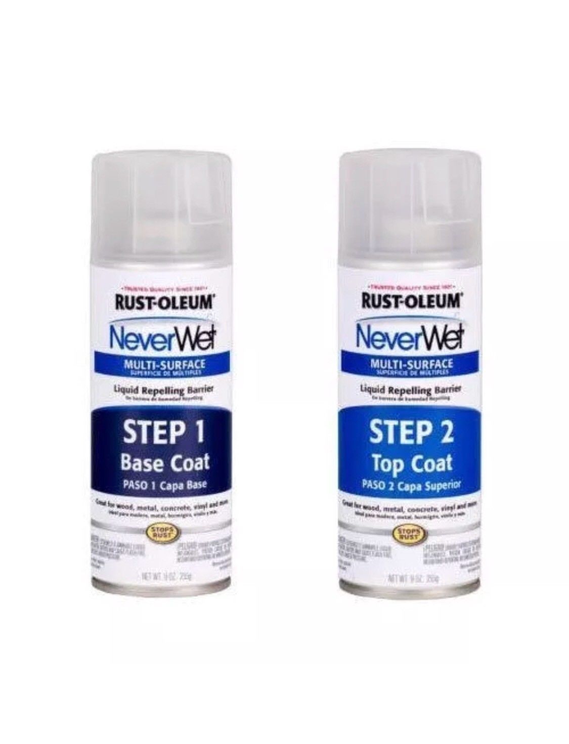 Rust-Oleum Stops Rust 18 Oz NeverWet Multi-purpose Spray Kit Frosted Clear New