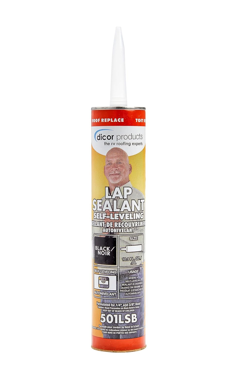 Dicor Self Leveling Lap Sealant Black 10.3 oz RV Roofing Compatible with EPDM…