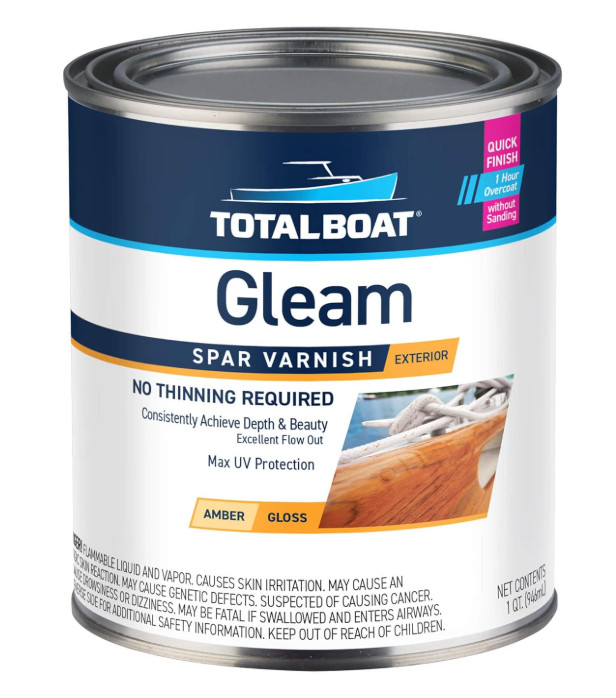 409314 Gleam Marine Spar Varnish, Gloss and Satin Polyurethane Finish for Wood..