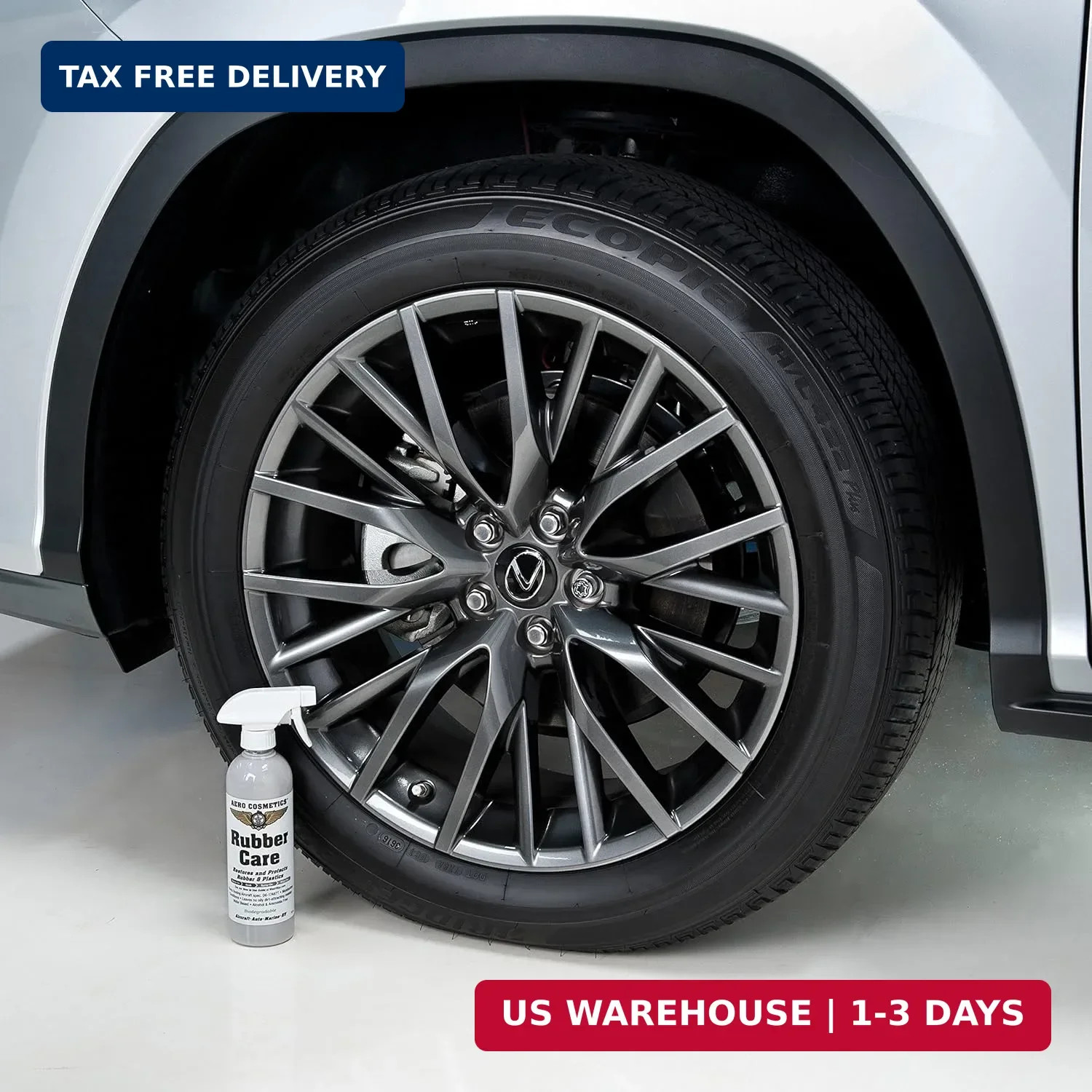 Ceramic Tire Dressing Protector, No Tire Shine, No Dirt or Brake Dust Attracting