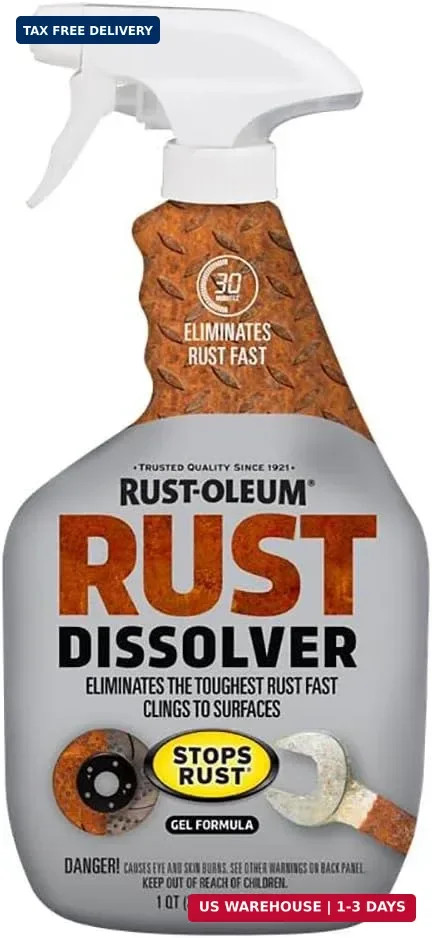 Rust Oleum Rust Dissolver Spray Gel 32 Oz Gel Clings To Metal Quickly Removes.