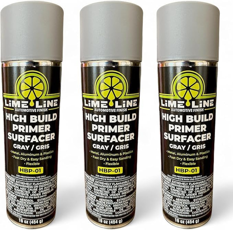 High Build Primer Surfacer – 1K Direct to Metal, 16oz Aerosol, Pack of 3
