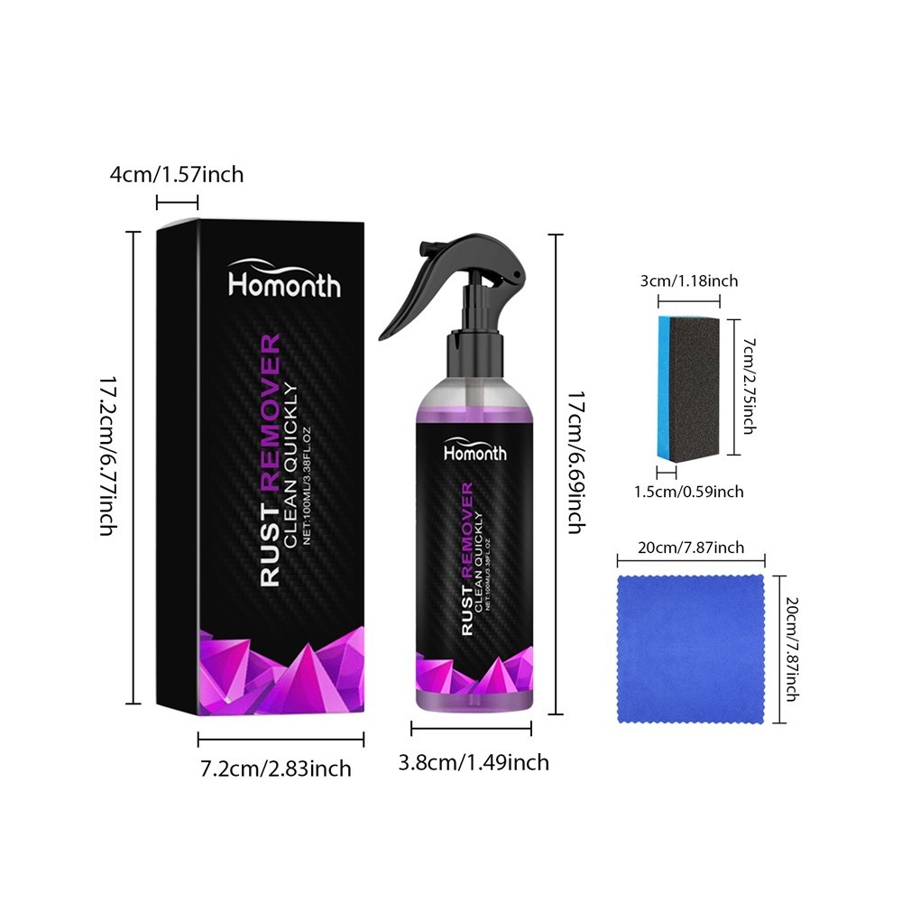 Multi-Purpose Car Rust Removal Spray Rust Remover Rust Inhibitor Derusting Spray