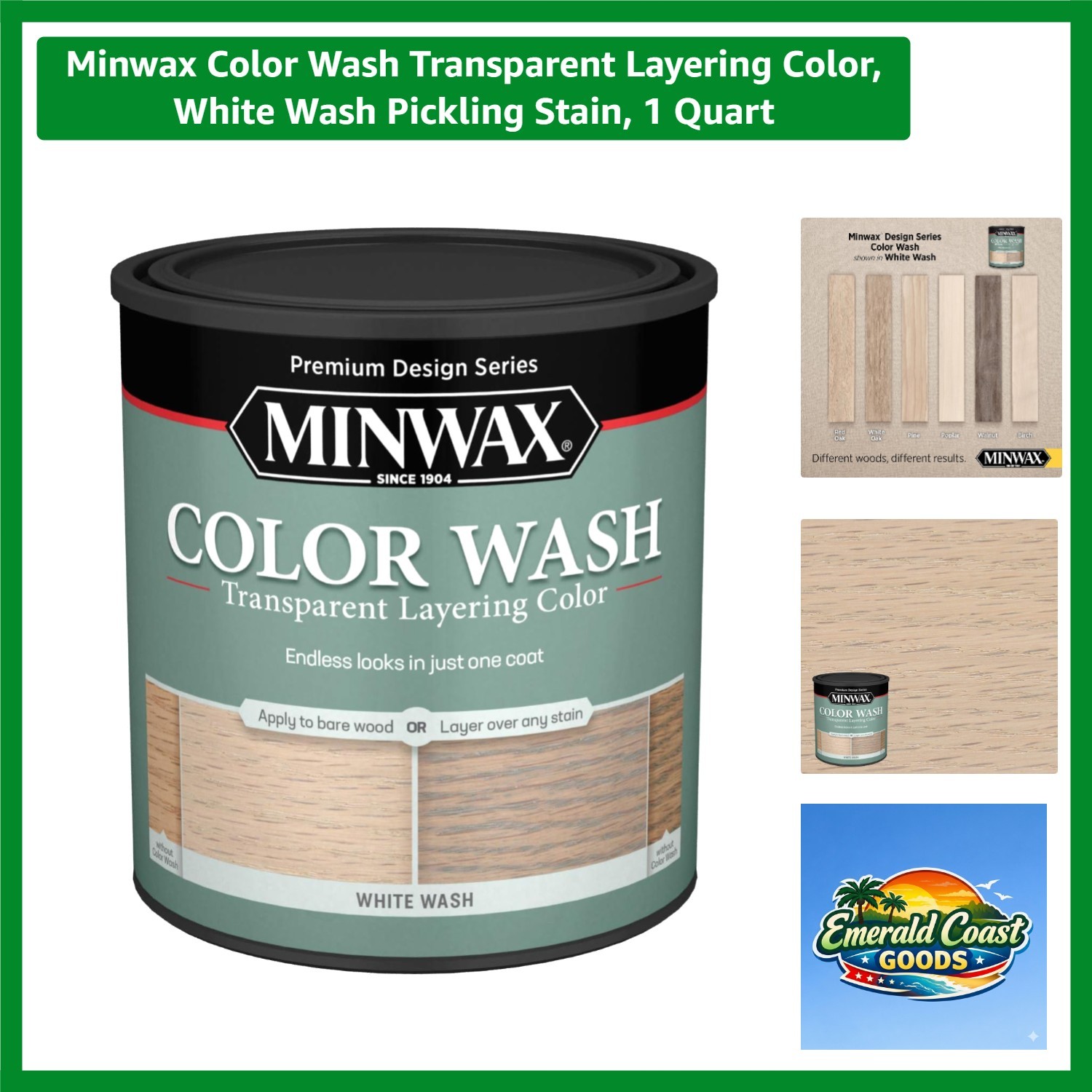 Color Wash Transparent Layering Color, White Wash Pickling Stain, 1 Quart