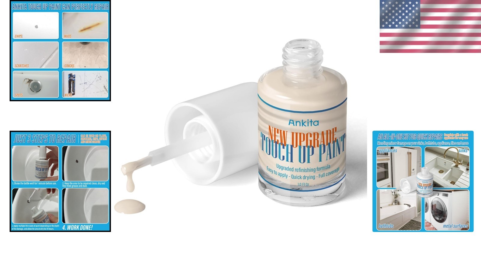 Water-Resistant Appliance Touch Up Paint in Antique White – Flawless Finish