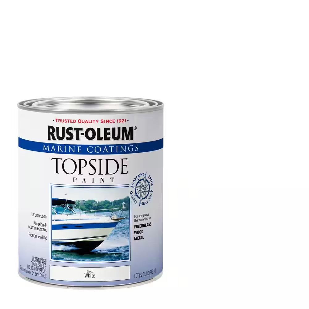 1 Qt. Gloss White Topside Paint (Case-2)
