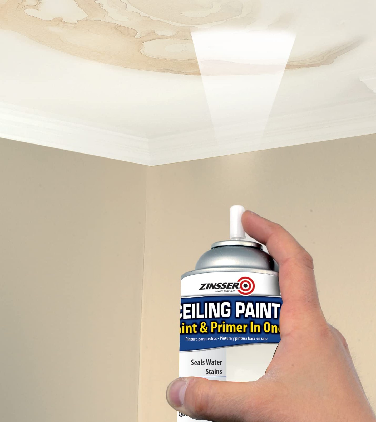 Ceiling Acrylic Paint & Primer in One, 13 oz, Flat White