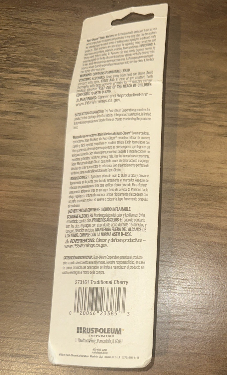 Rust-OLEUM Stain Marker Touch Up Marker NEW – Traditional Cherry #273161