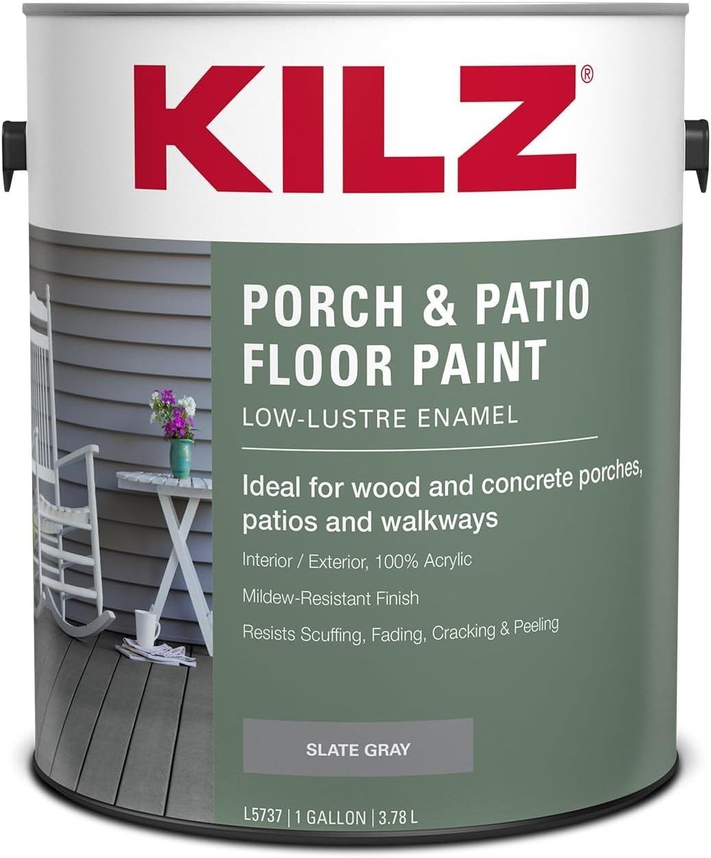 Low-Lustre Enamel Porch & Patio Paint, Slate Gray