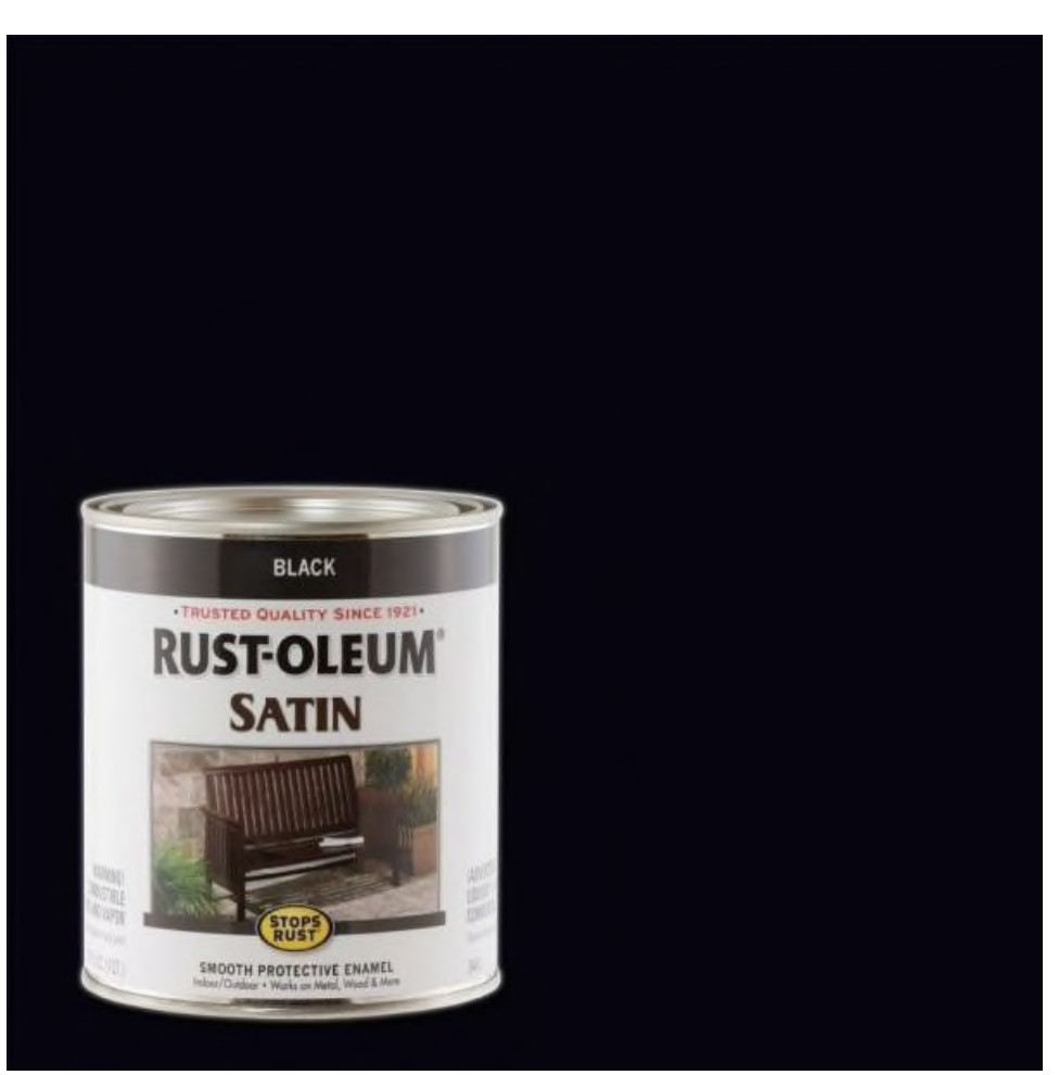 Rust-Oleum Protective Enamel Satin Black Interior/Exterior Paint, 1 Quart