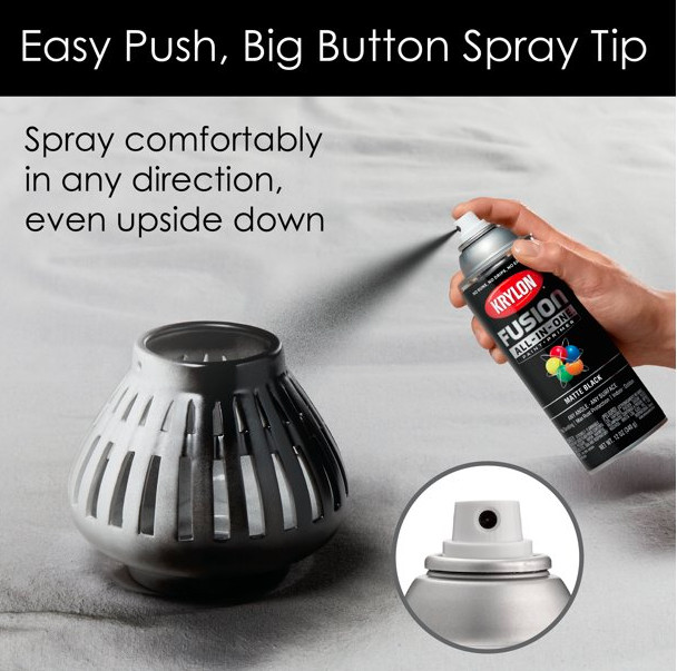 Matte Spray Black Paint Indoor Outdoor Use Quick Dry Coat Fusion All In One DYI