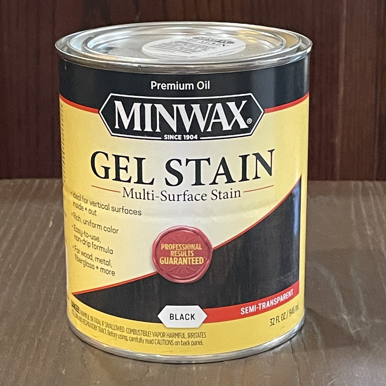 Minwax Gel Stain Wood Veneer Fiberglass Metal 1 Quart BLACK New