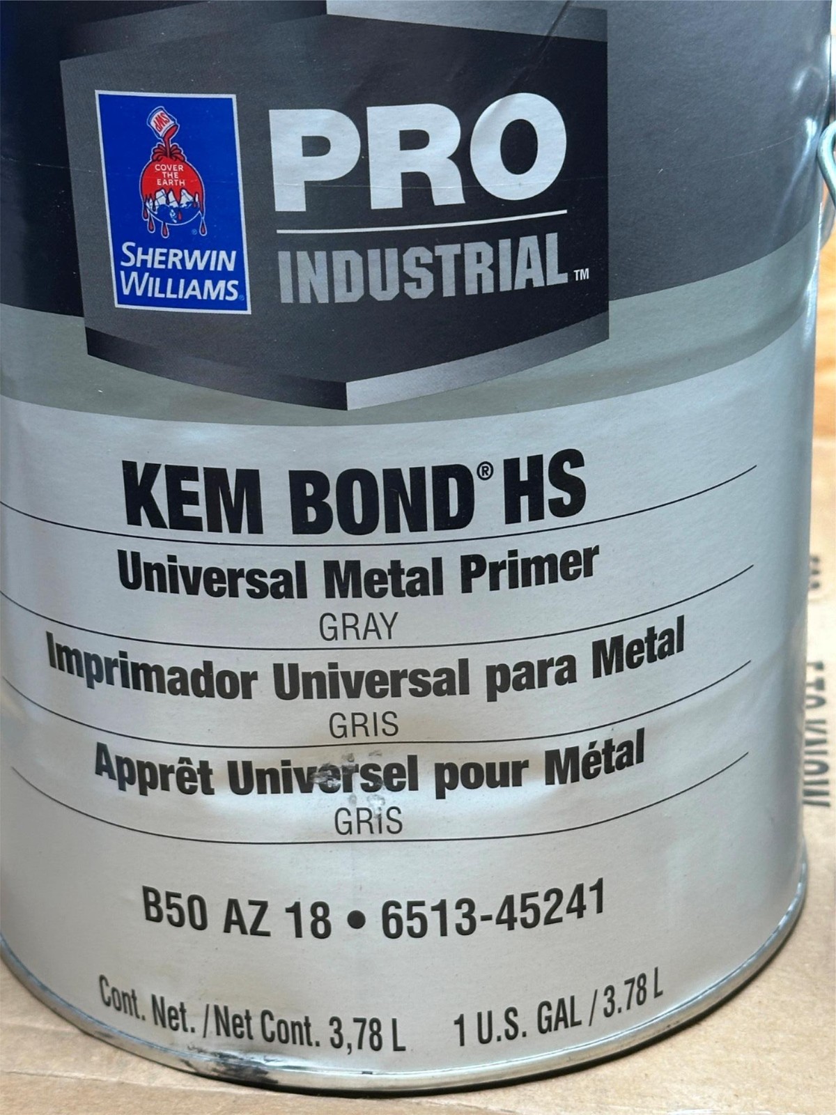 1 Gallon Sherwin Williams Kem Bond HS Universal Metal Steel Primer Flat Gray