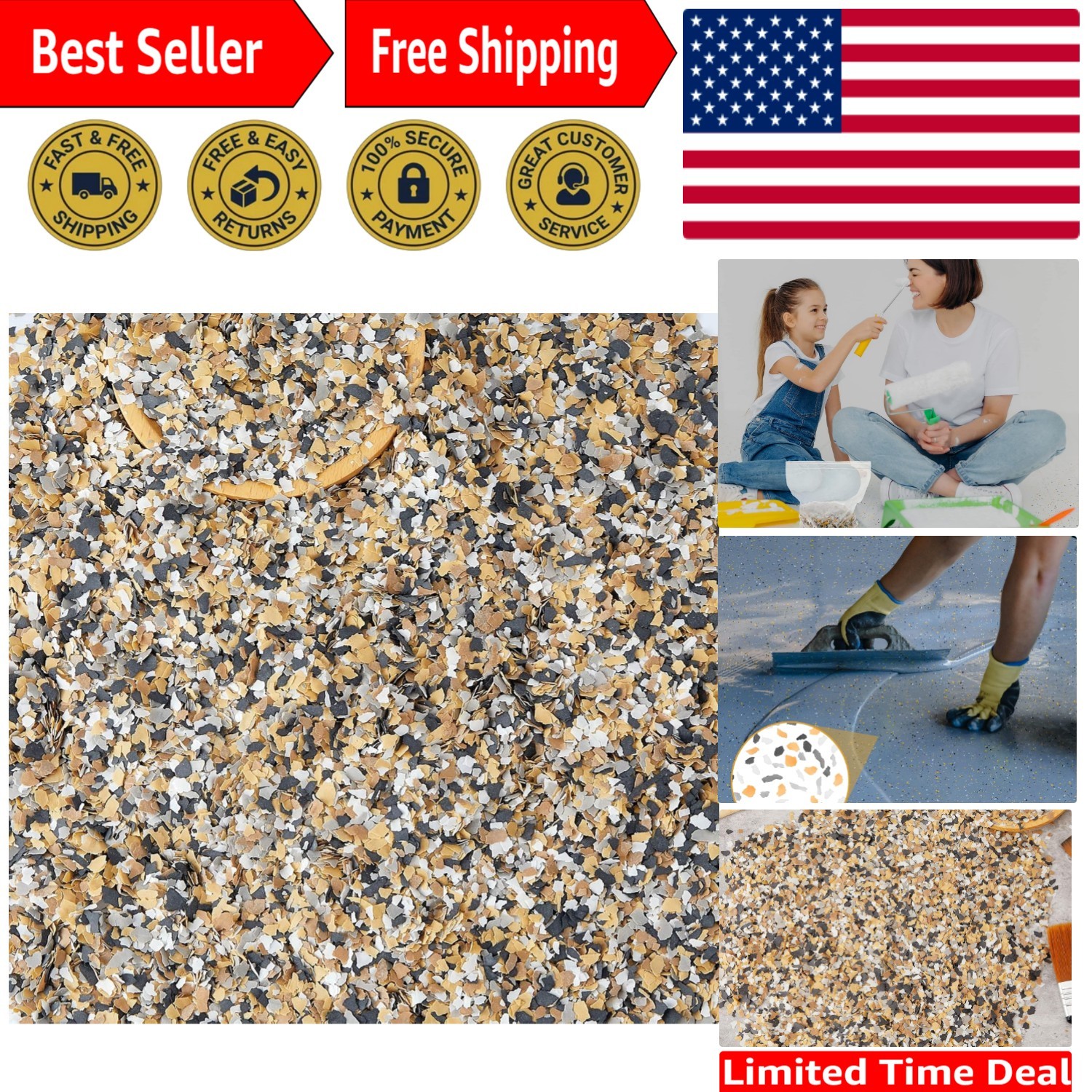 700g Decorative Color Chips for Concrete Coatings – Ideal Interior/Exterior Use