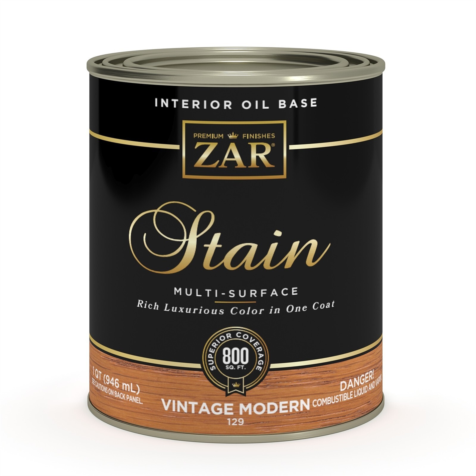 ZAR 12912 Interior Oil Base Stain Multi-Purpose Vintage Modern 129 Finish 1 QT