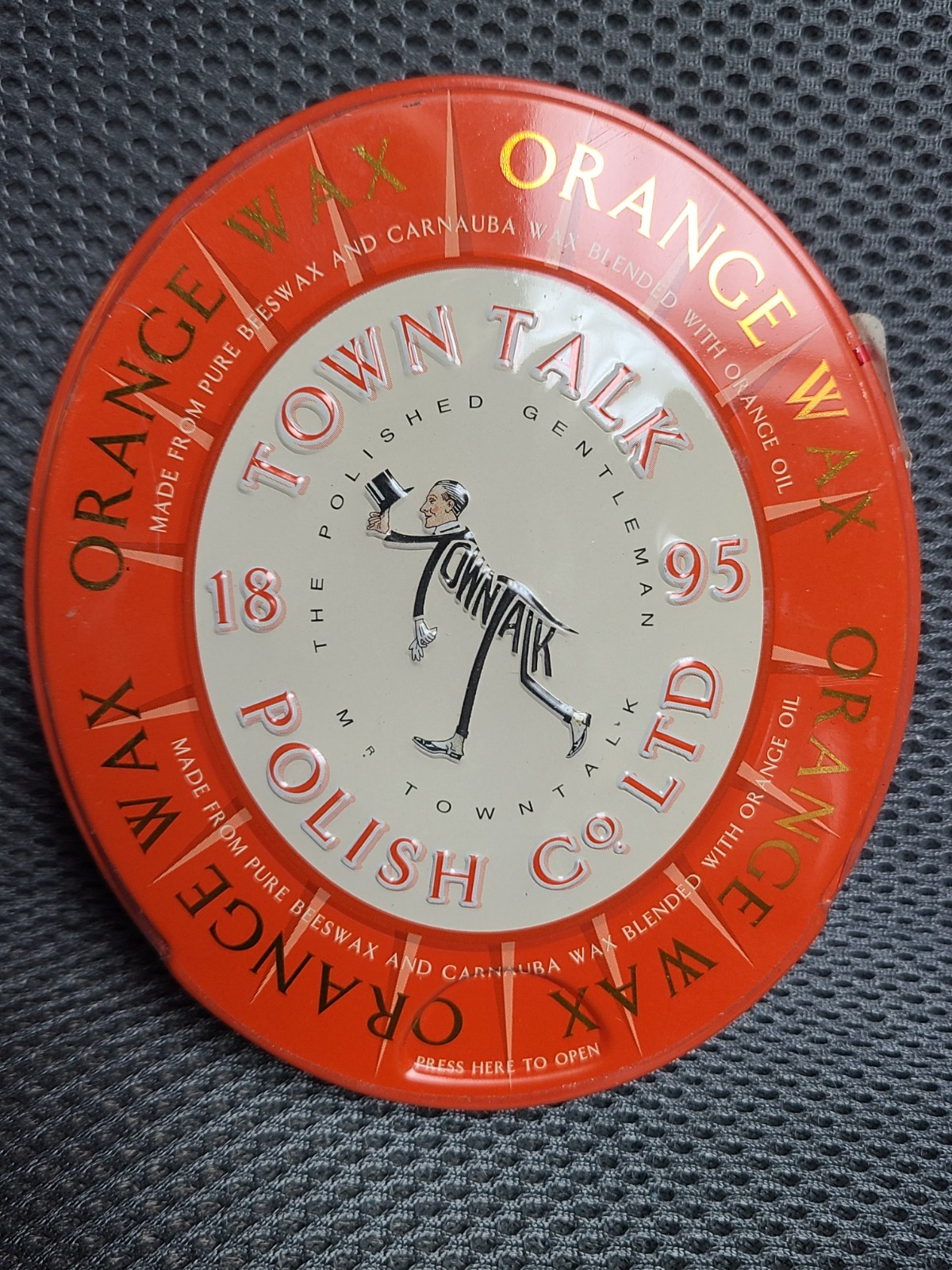 New Sealed ORANGE WAX Town Talk Polish Co. The Polished Gentleman Wood Wax