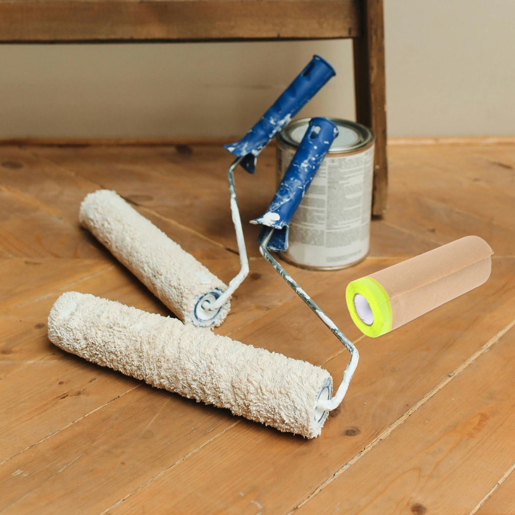 Reusable Light Brown Masking Paper with Tape for Automotive and Home Use